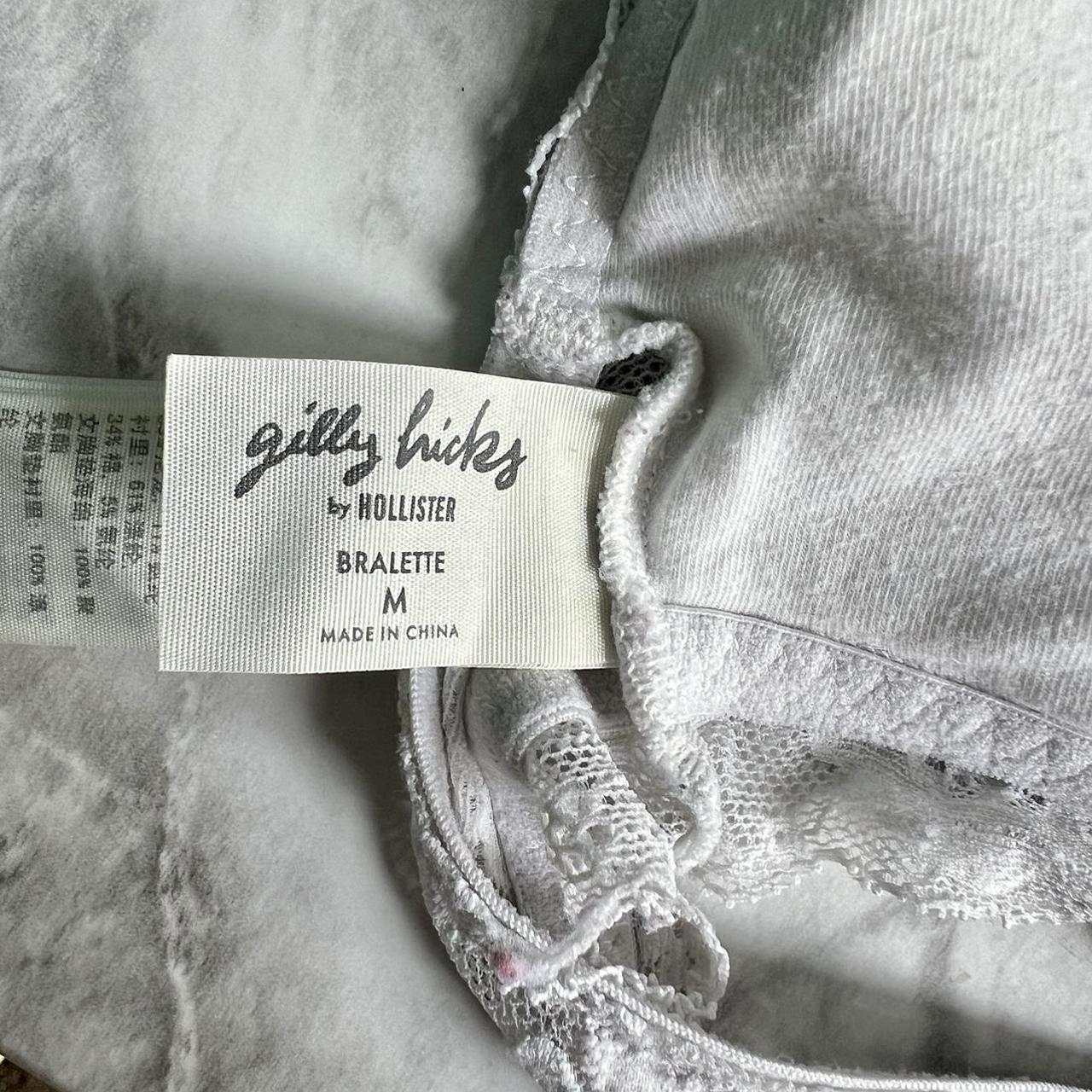 Medium white bralette from Hollister, gently worn. - Depop