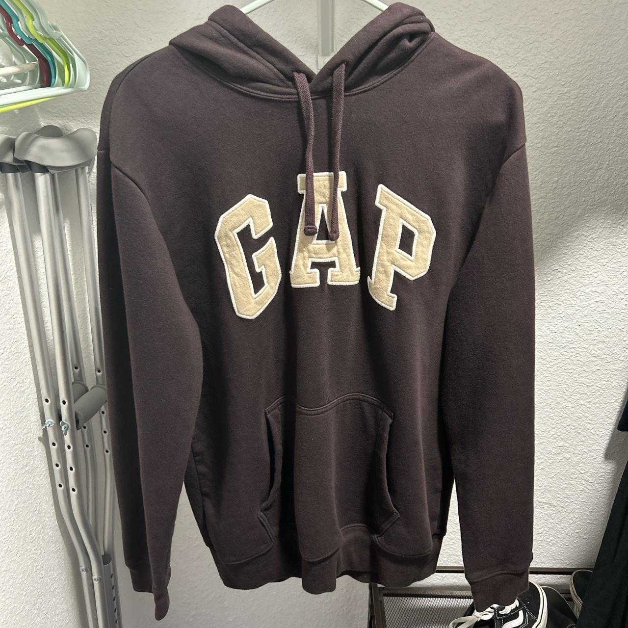 brown men’s gap hoodie size medium super cute and... Depop