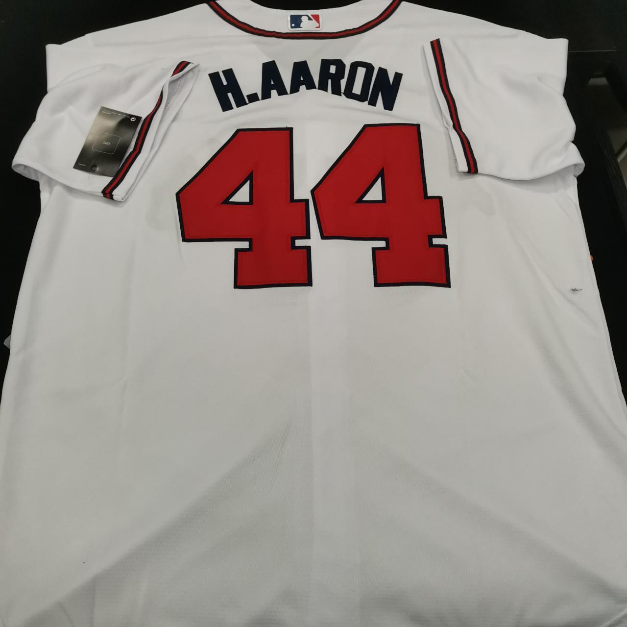 New Baseball Jersey Atlanta Braves #44 Aaron baseball jersey. Best shirt,  white