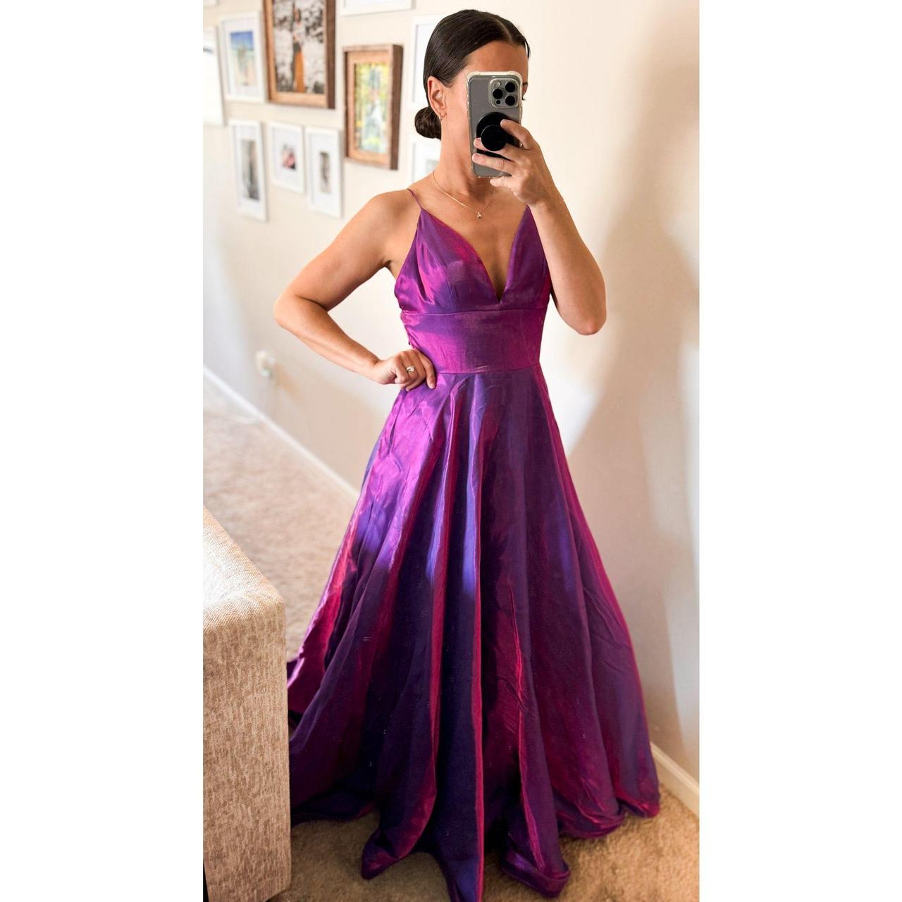 SHERRI HILL 52424 Dress in Iridescent Purple Size