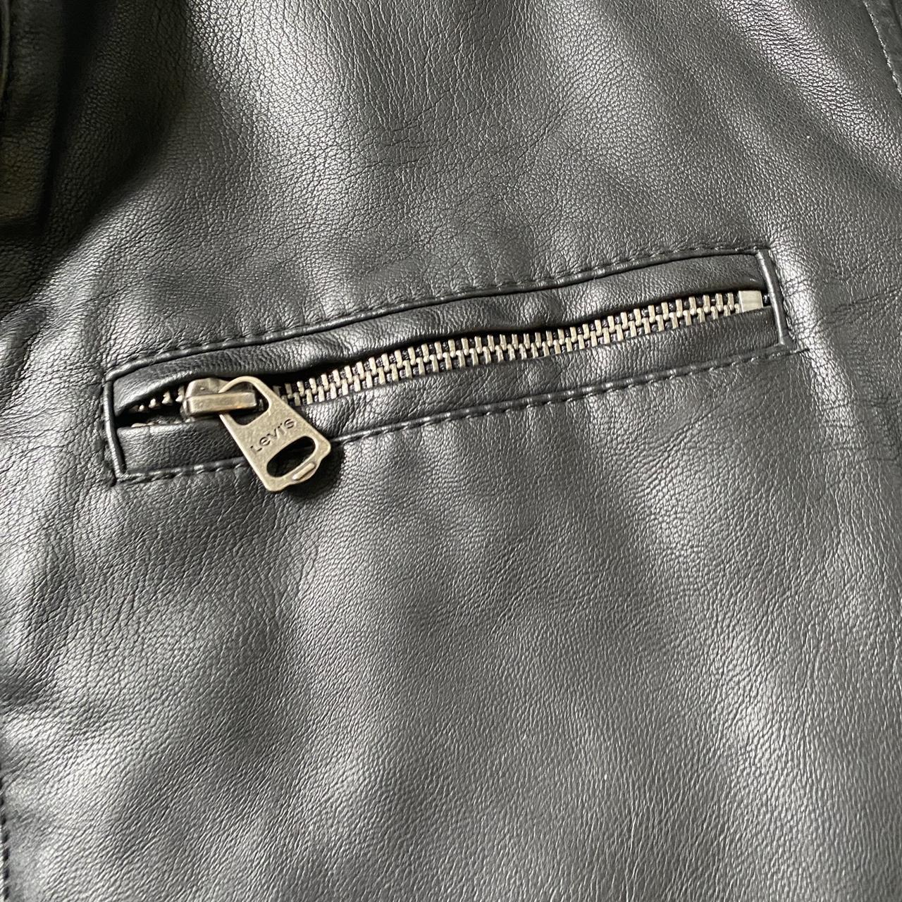 Levi’s faux leather bike jacket S -great... - Depop