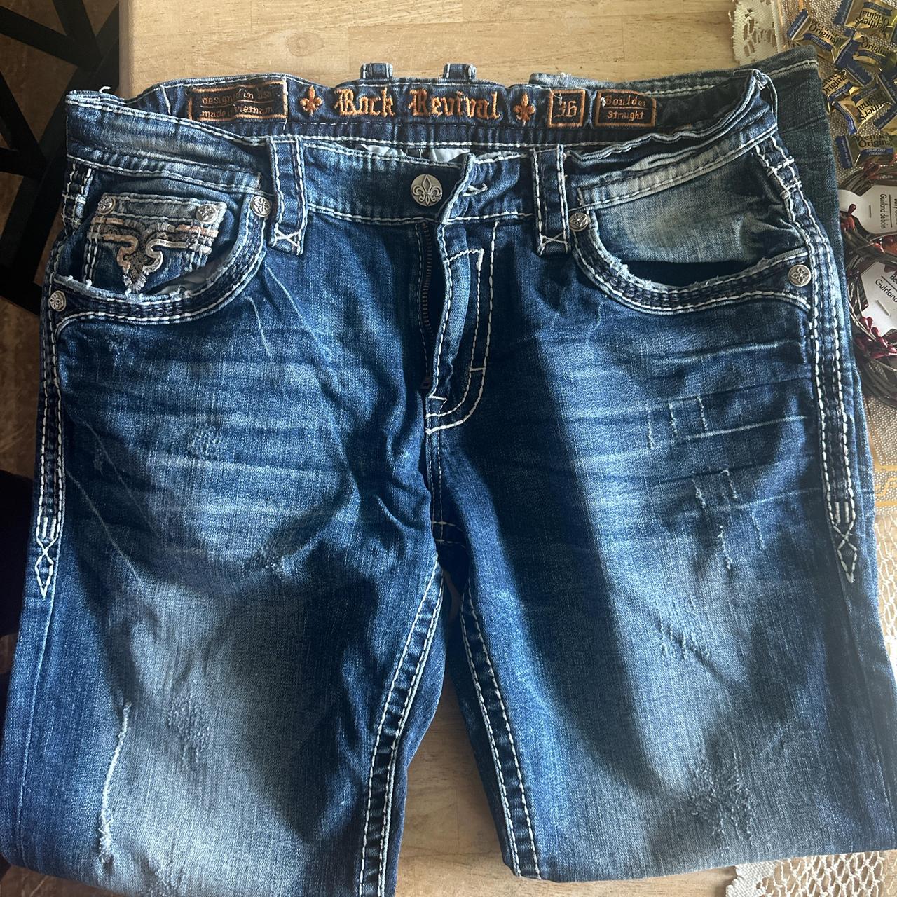 Men's Distressed Jeans Blue/Navy 36