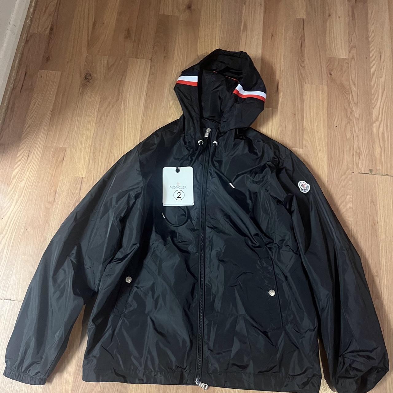 Moncler Black Windbreaker Jacket Size L can fit M... - Depop