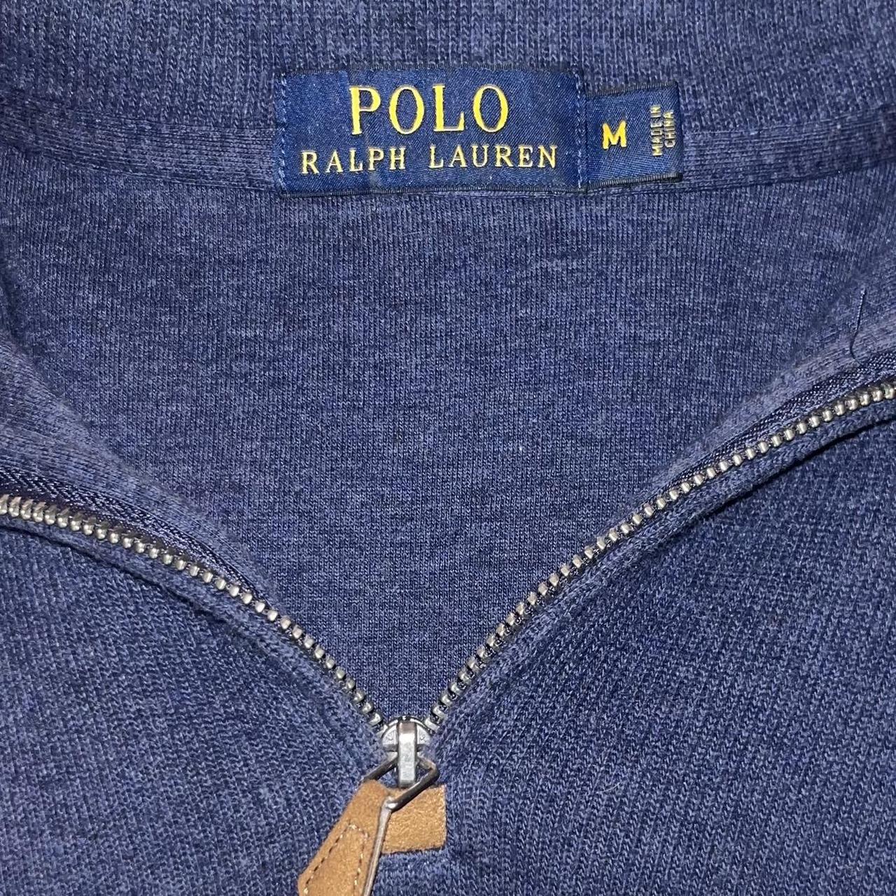 Ralph Lauren Navy Blue quarter-zip sweater Size:Medium - Depop