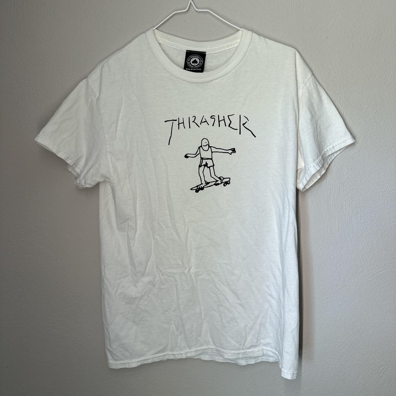 Thrasher Men's White T-shirt | Depop