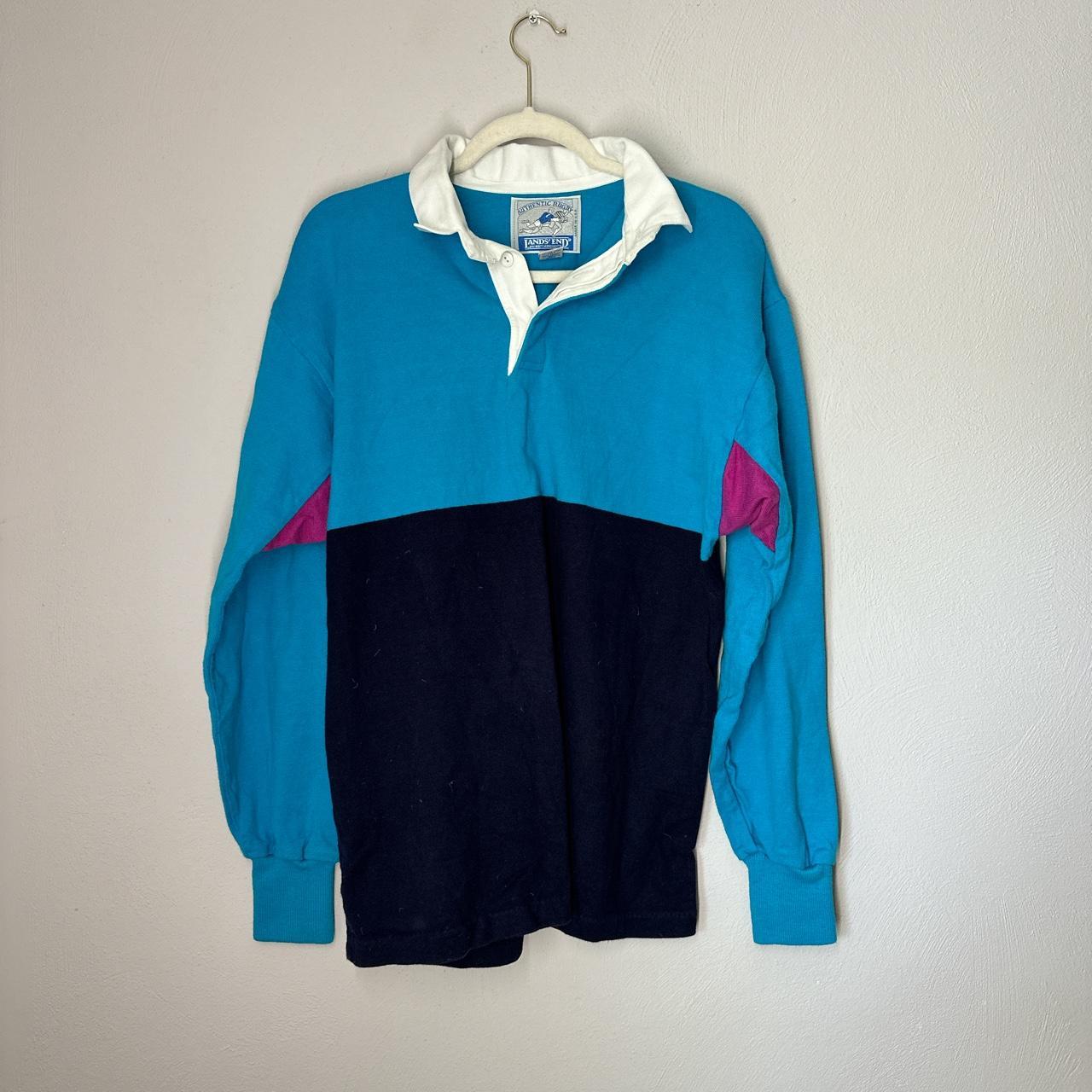 Vintage Lands End Rugby Shirt Vintage Rugby Depop