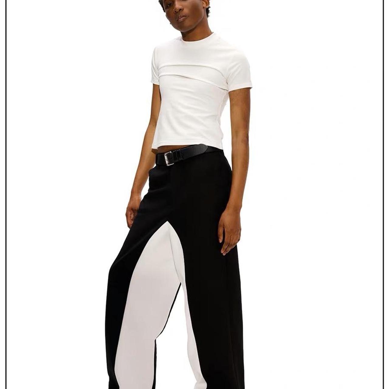 Fax Copy Express black&white stitched suit pants...