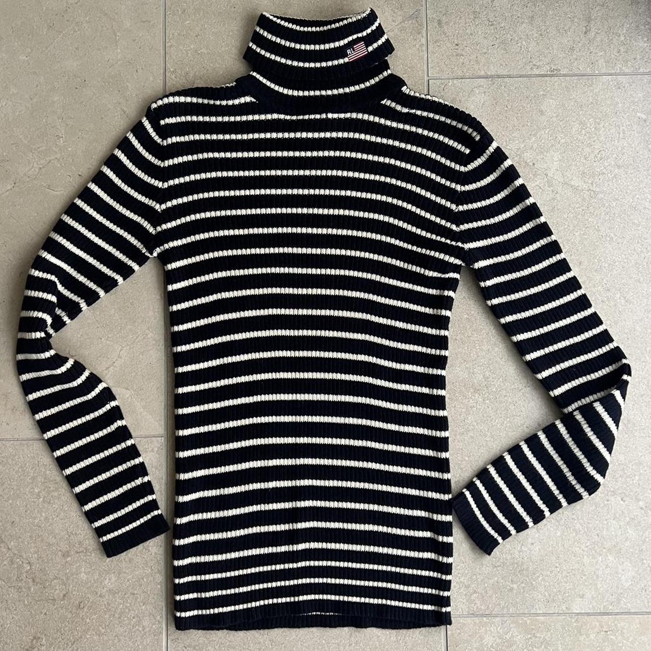 Vintage Stripped Ralph Lauren Turtleneck - Depop