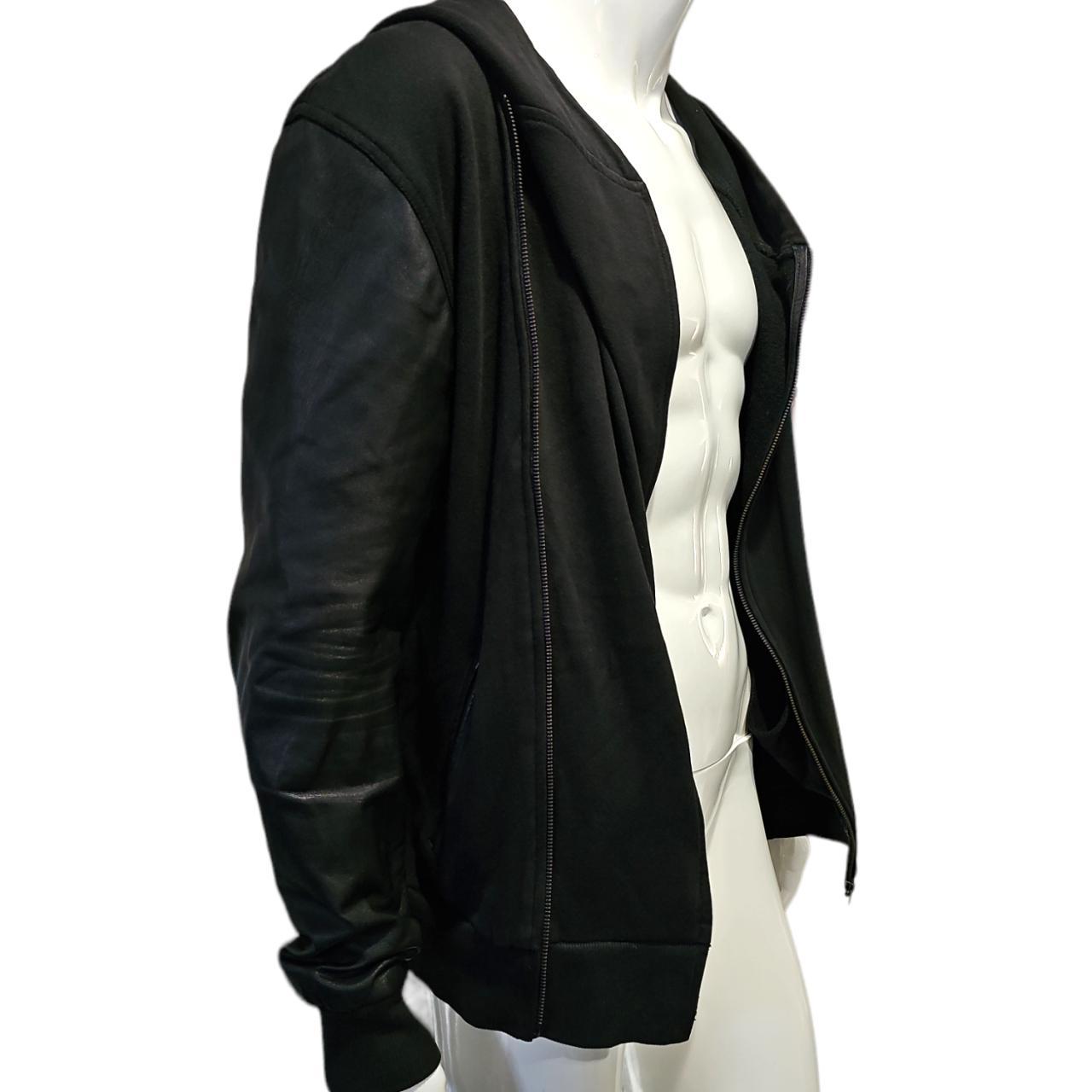 Skingraft extended cardigan with outlets leather sleeves