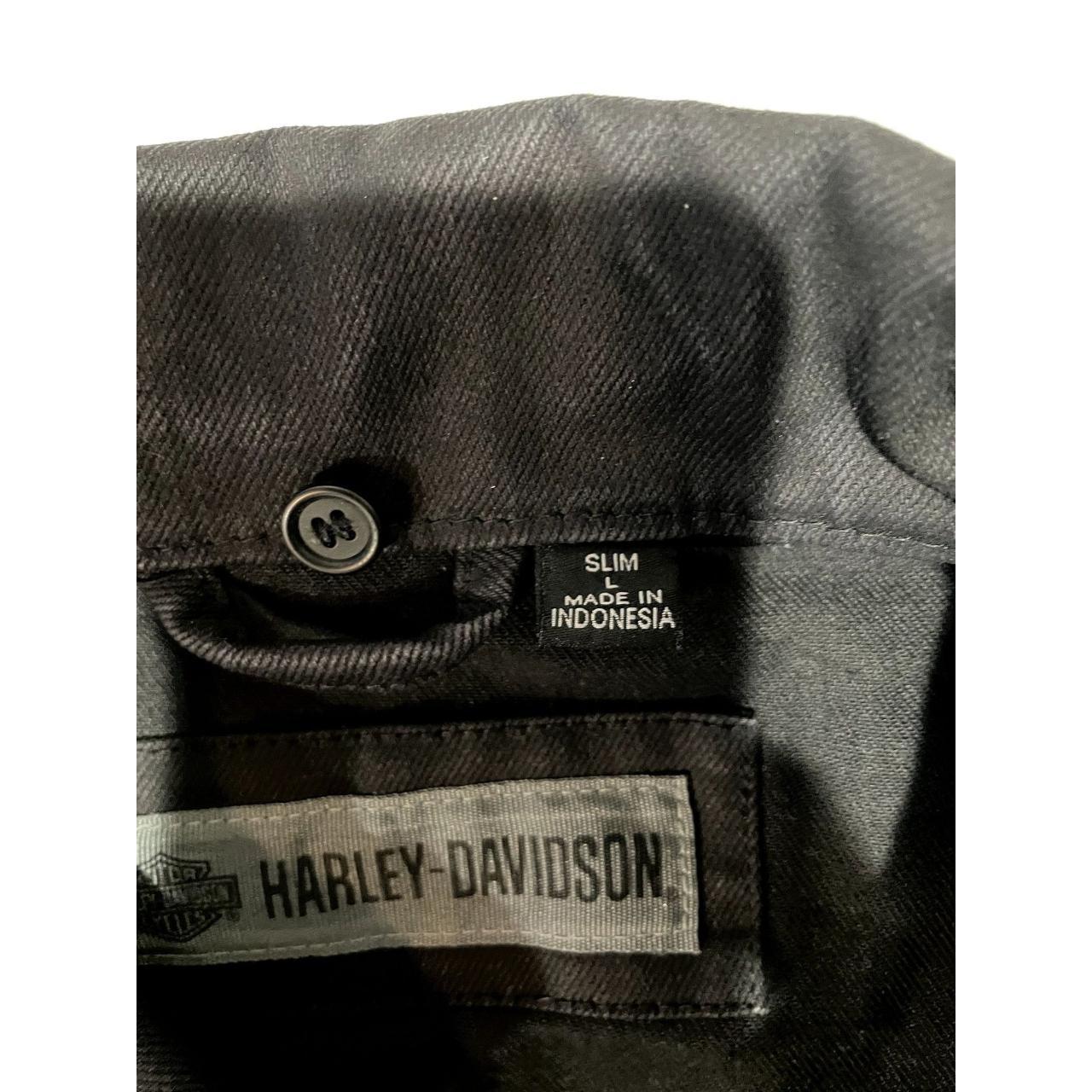 HARLEY DAVIDSON BLACK DENIM RIDING VEST SIZE SLIM... Depop