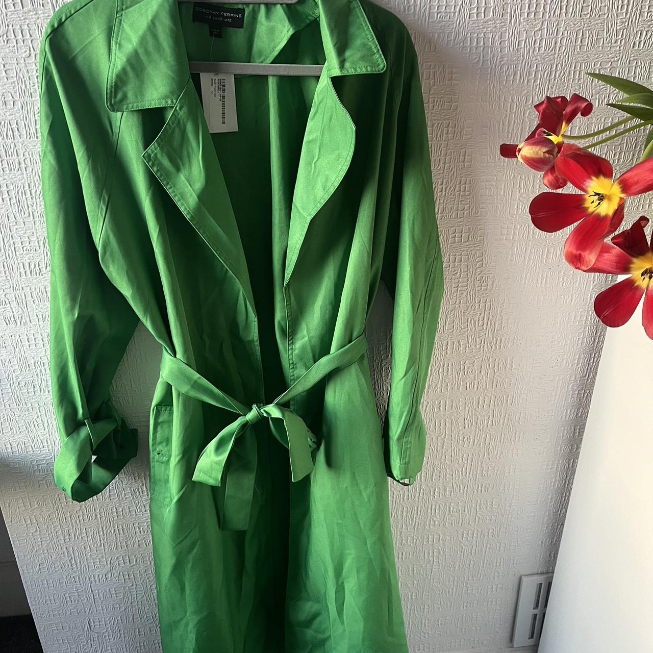 Dorothy Perkins Green trench coat with belt Depop