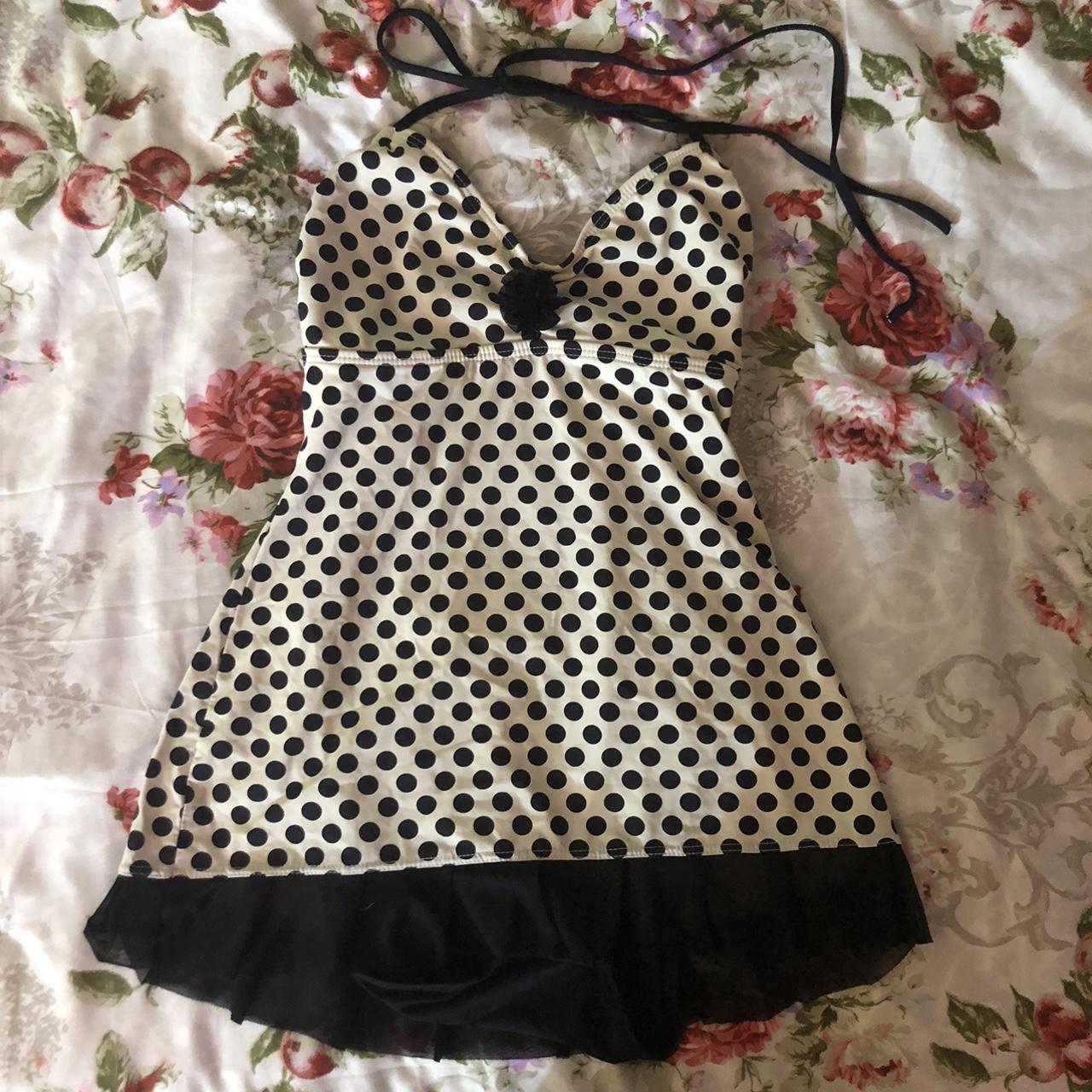 Women's Black and White Swimsuitonepiece Depop