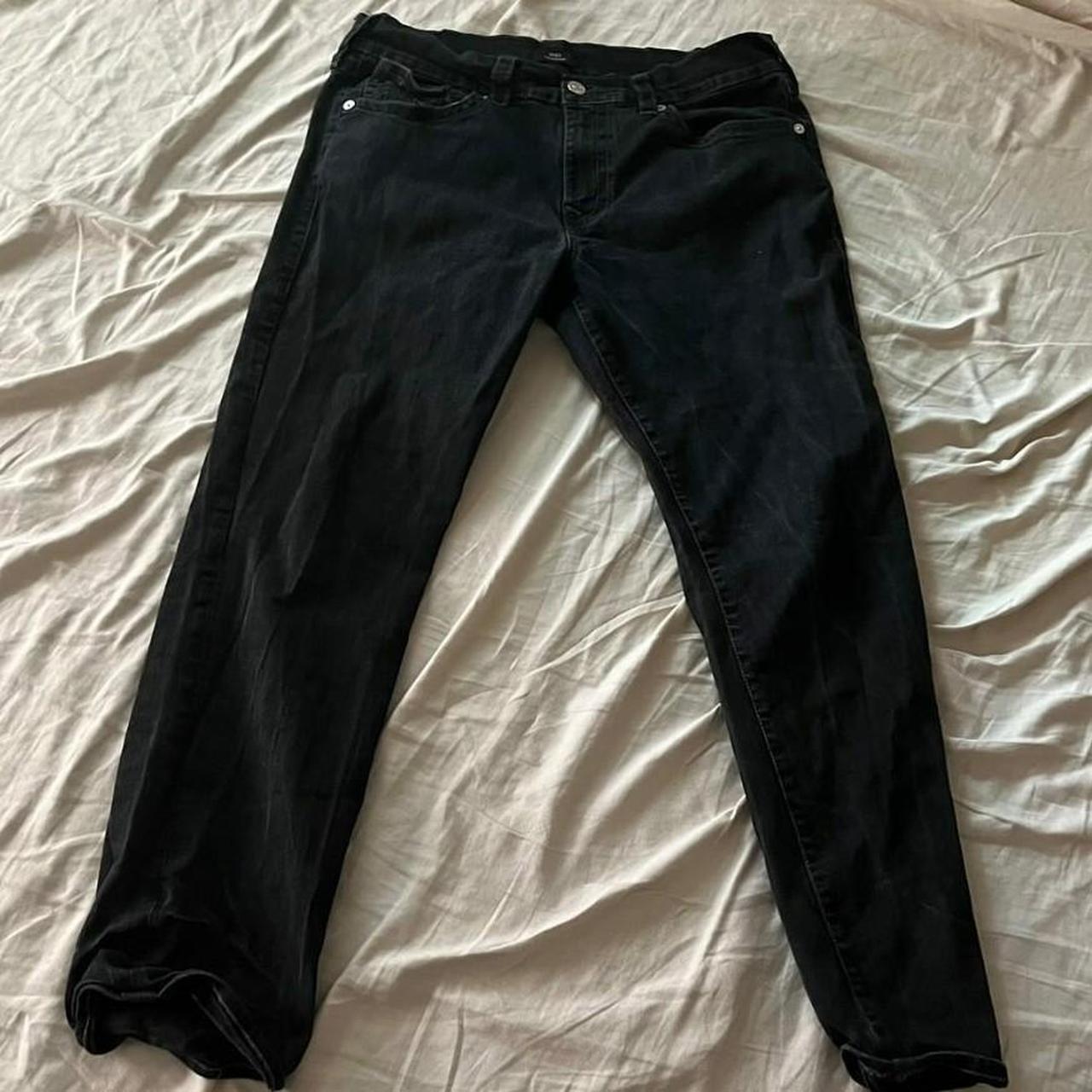 True Religion Men's Black Jeans | Depop