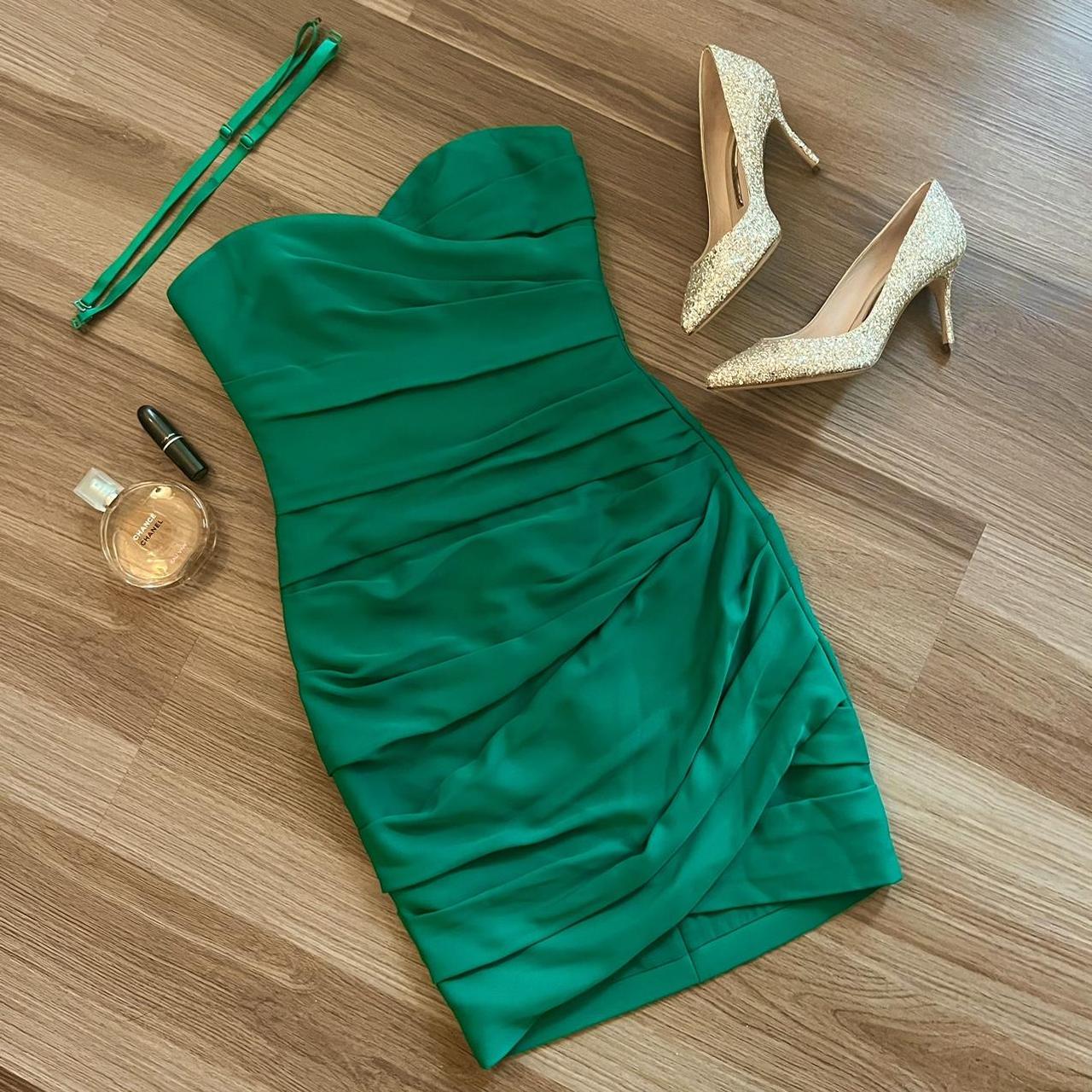 BCBGMaxAzria green cocktail dress in size 2. In Depop