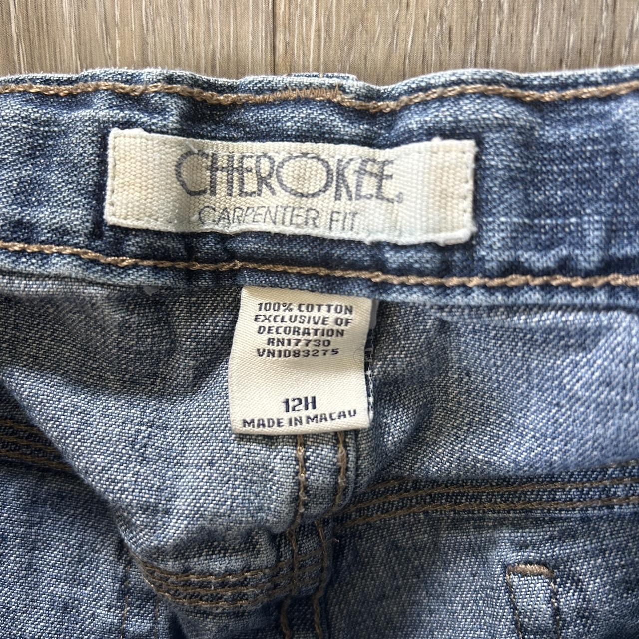 cherokee jean shorts size 12 kids fits like 28.... - Depop