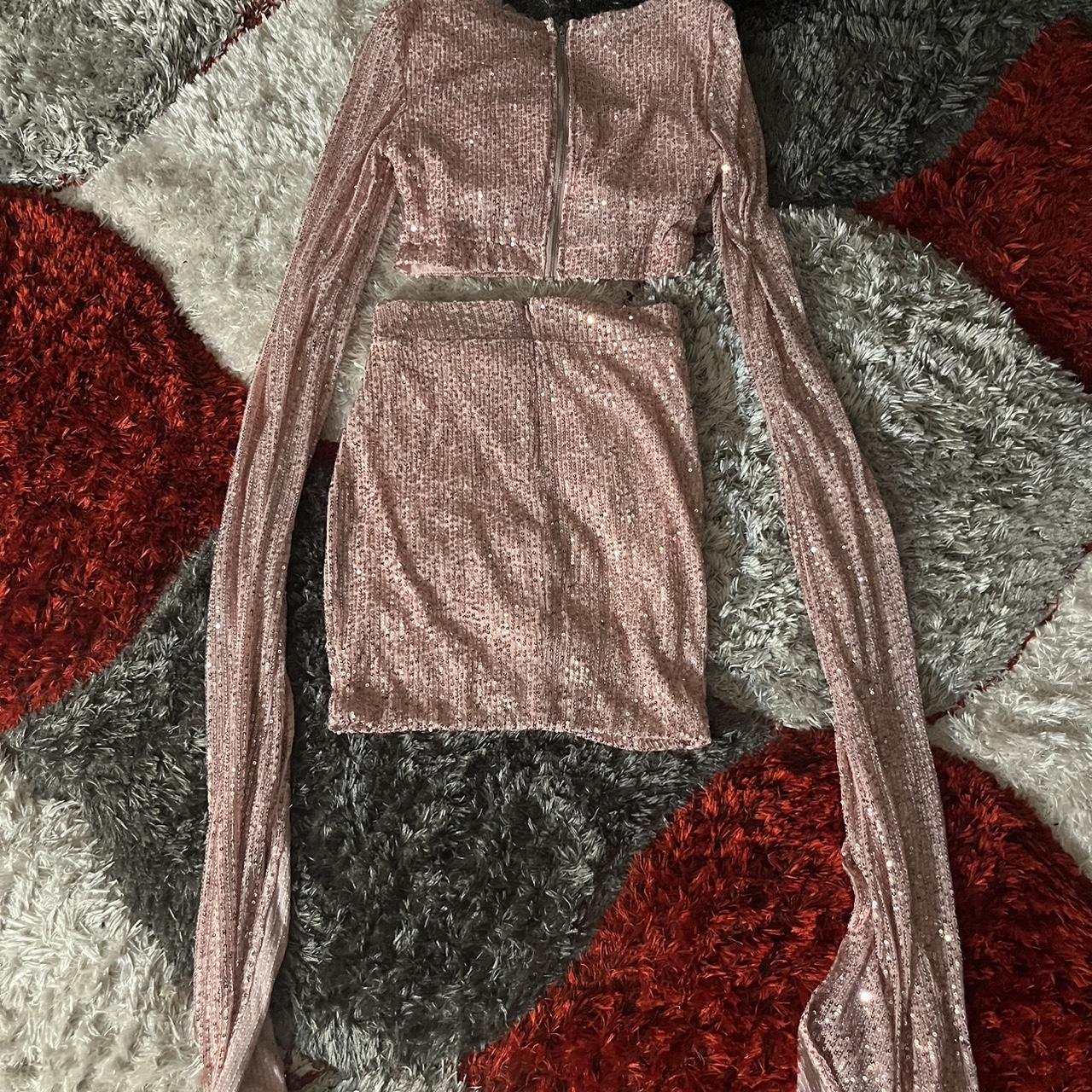 Fashion Nova 2 piece skirt set Sequins Worn... Depop