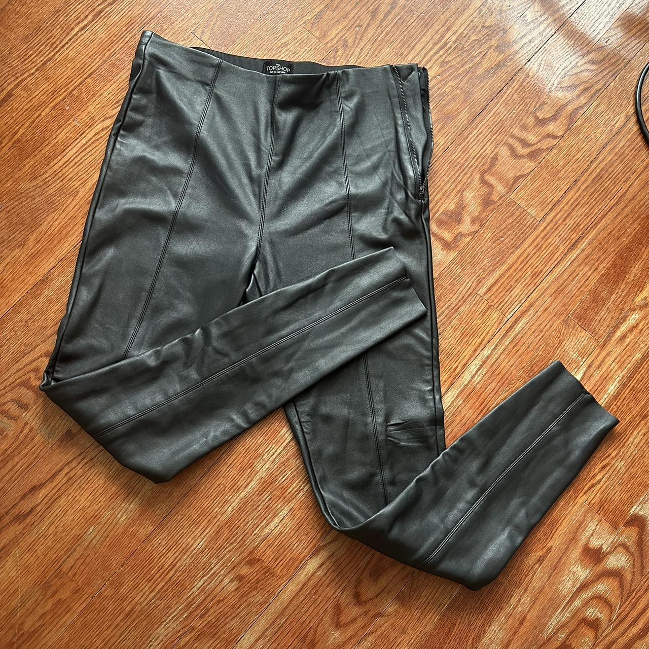Topshop tall leather pants - Depop
