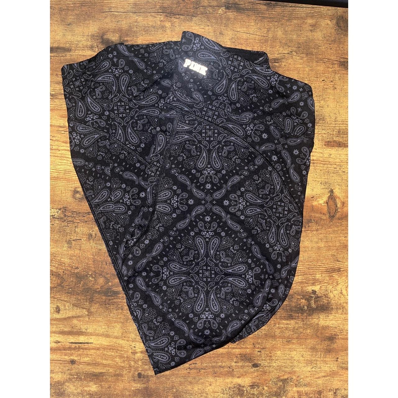 Pink/Victoria Secret Black Paisley Yoga Pants Large... Depop