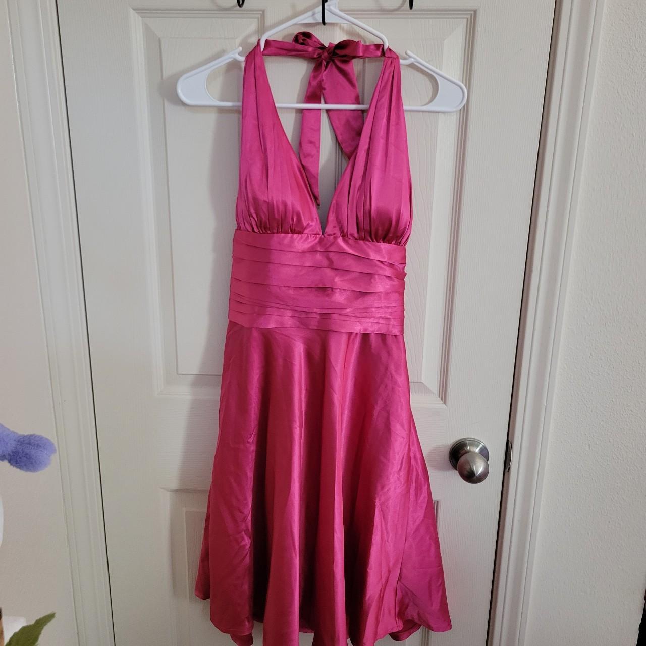 Y2k Hot Pink Haulter Mini Dress #Haulter #Mini... - Depop