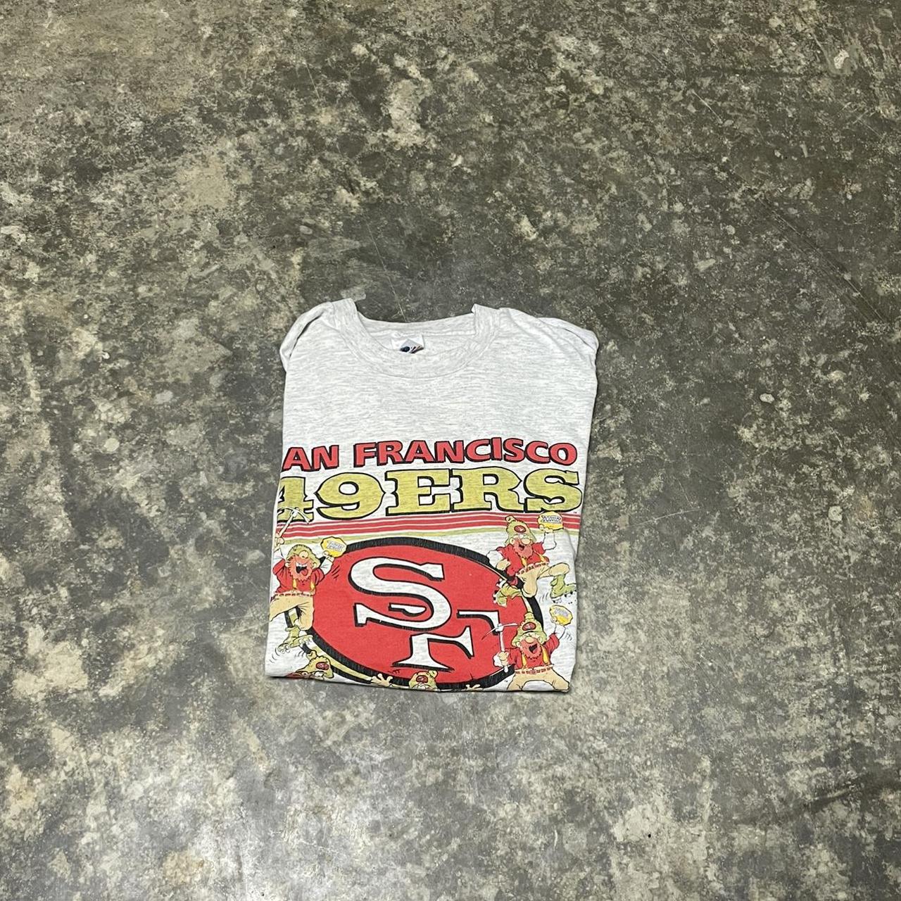 Vintage 49ers 5 time superbowl champs tee Single - Depop