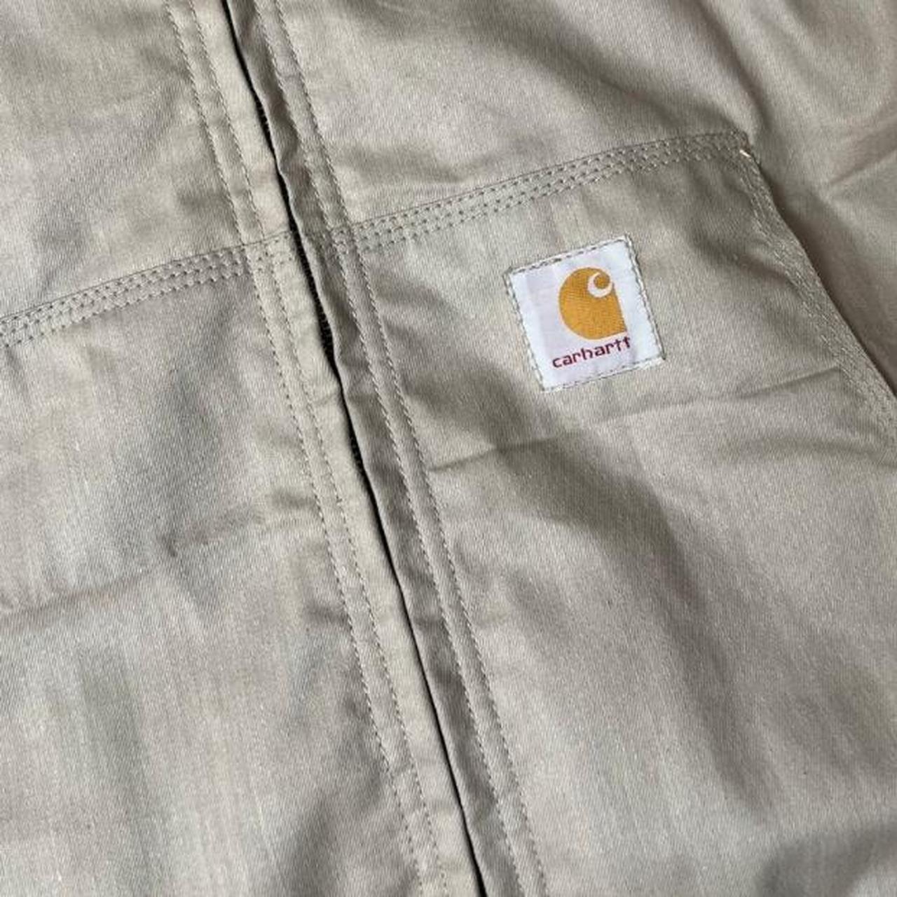 Carhartt Active Jacket Rework Beige colour Very... - Depop