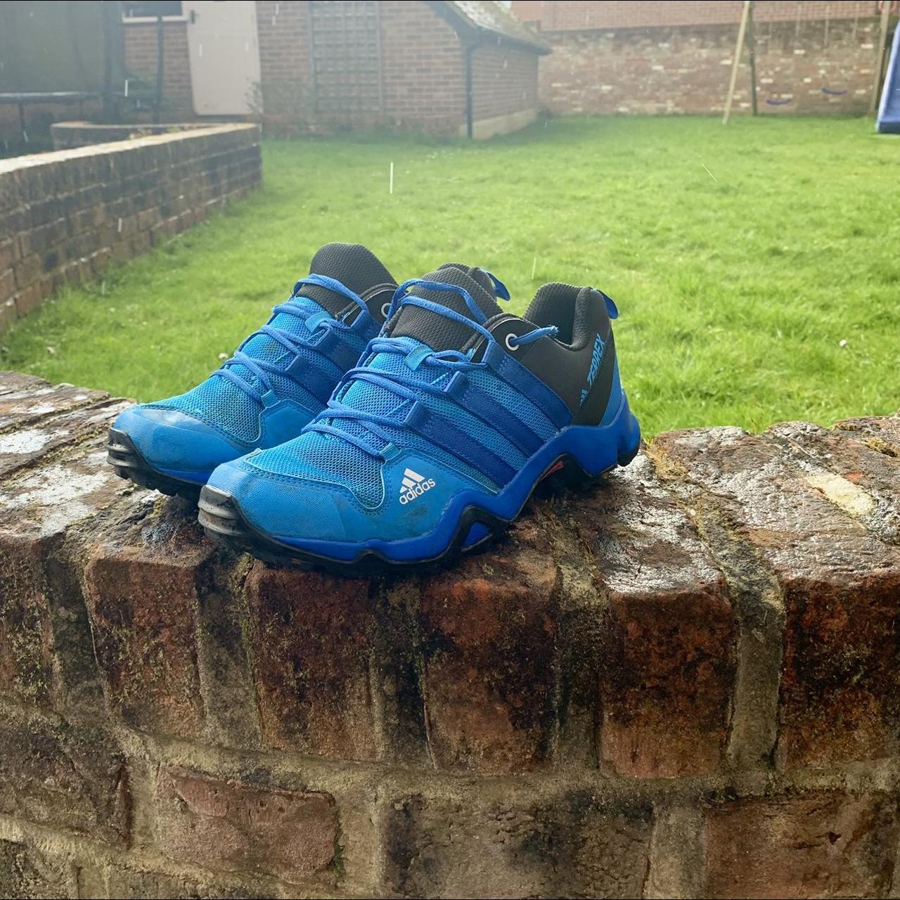 Walking boots adidas Blue Good condition Size 5 - Depop