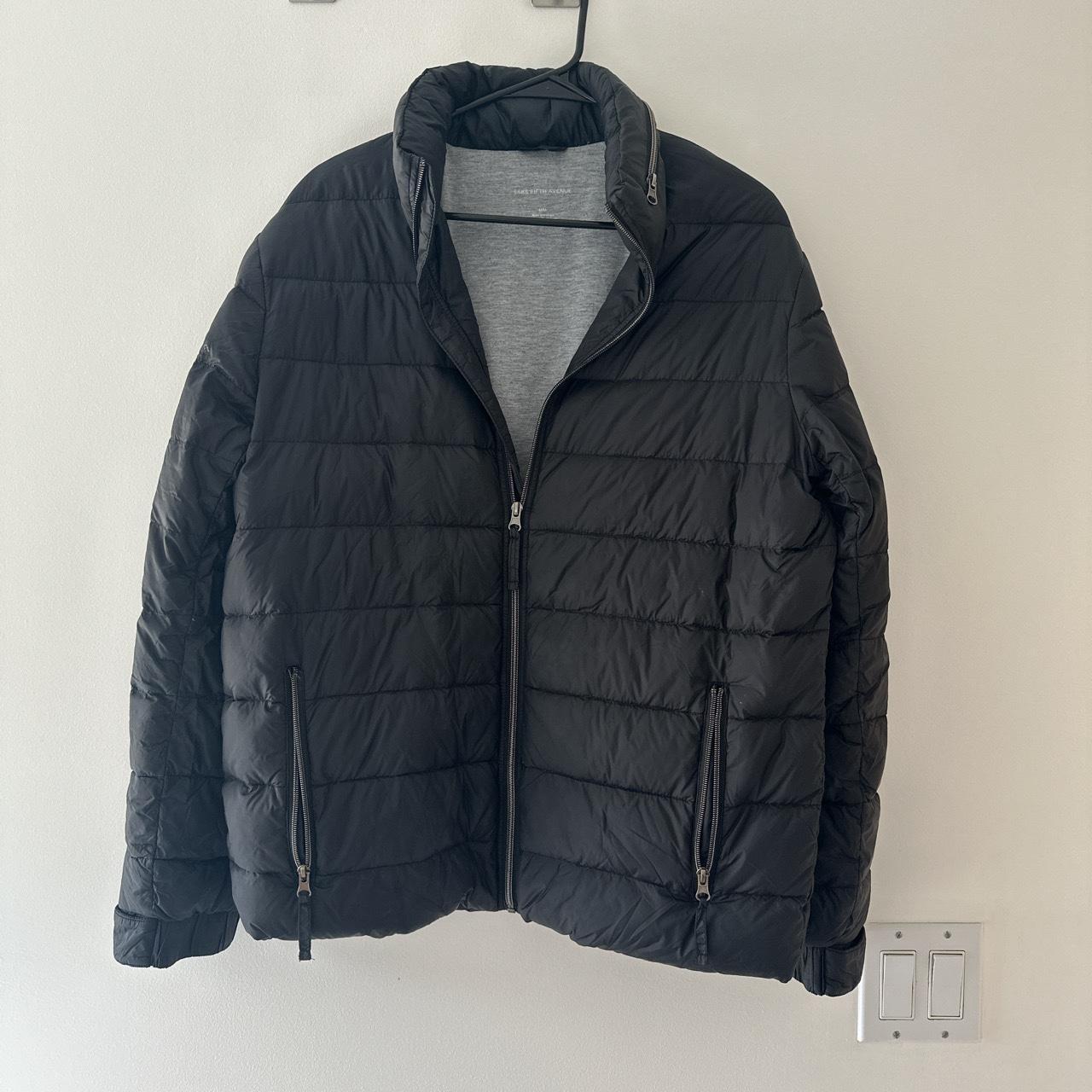 Saks Fifth Avenue Black Puffer Jacket with Removable... - Depop