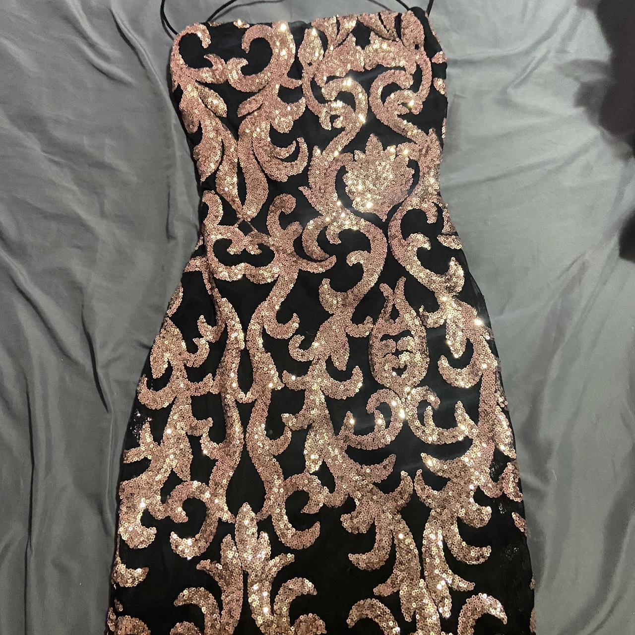 Black and gold dress homecoming best sale