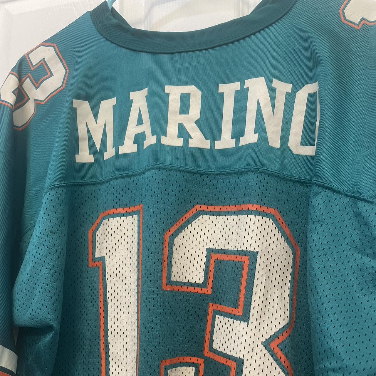 Vintage Miami Dolphins Dan Marino Jersey Logo - Depop