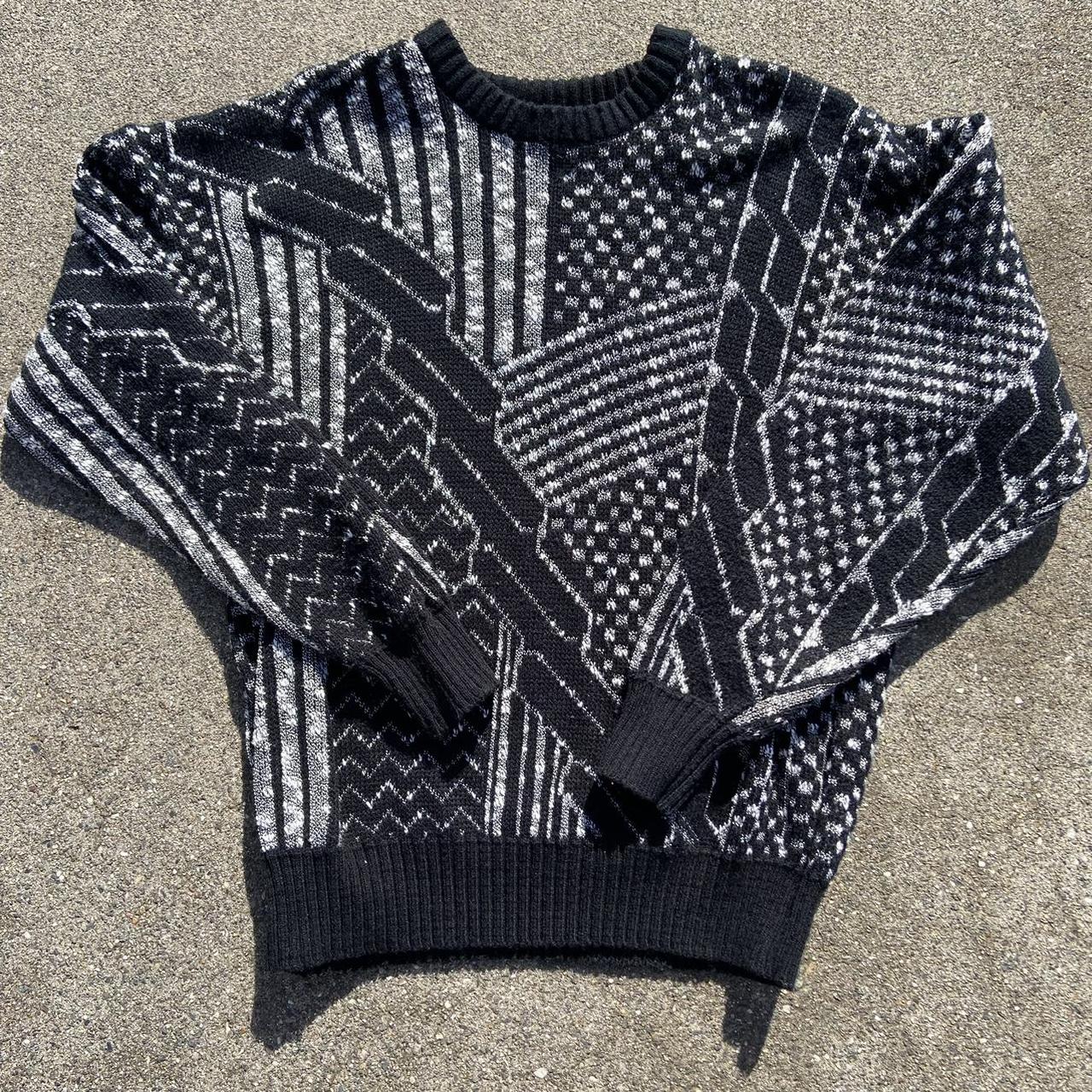 Vintage black and white sweater Measurements: 25... - Depop