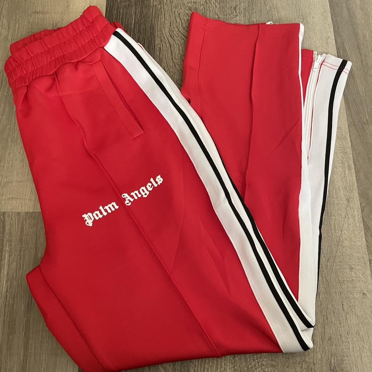 Palm angels track pants Red Size m 10/10 must... Depop