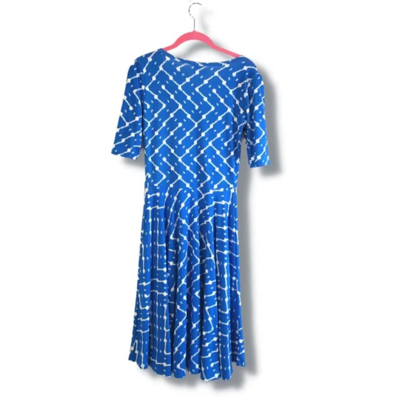 LuLaRoe Nicki Womens Dress Size L Blue Tie Dye - Depop