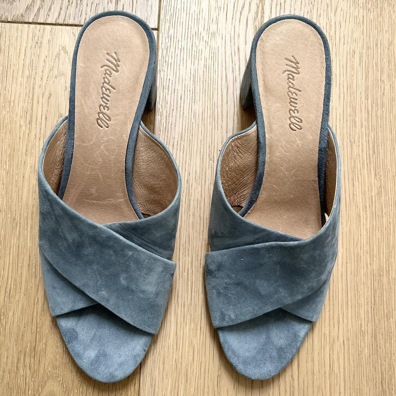 Madewell Women's Blue Mules Depop