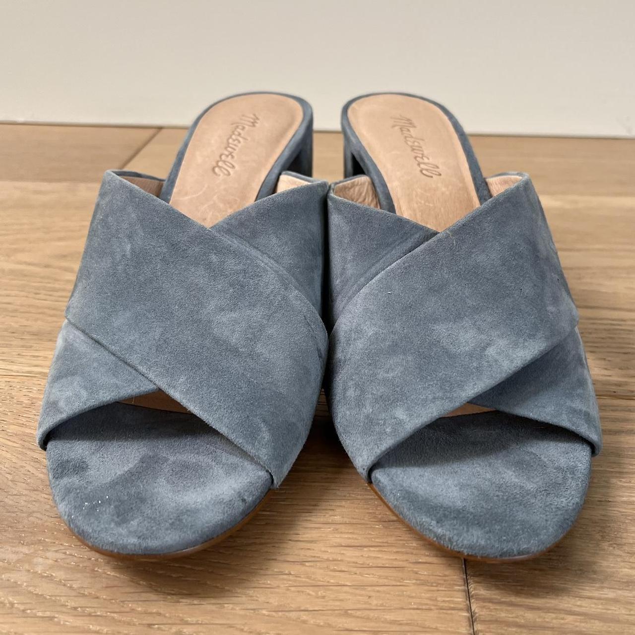 Madewell Women's Blue Mules Depop