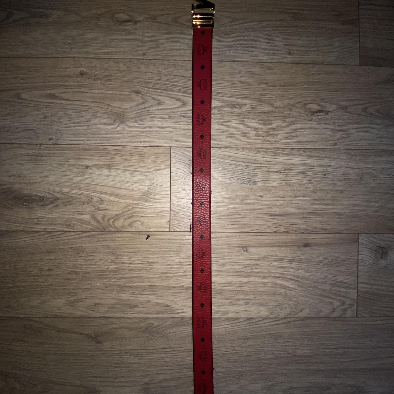 RED/BLACK REVERSIBLE MCM DESIGNER BELT NORMAL WEAR - Depop