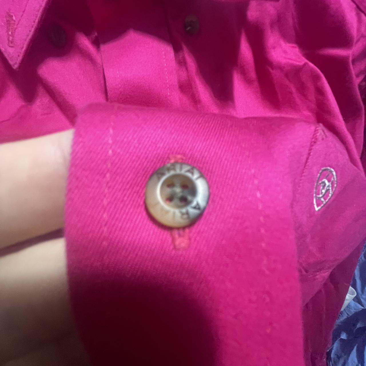 Ariat Men's Pink and Black Shirt Depop