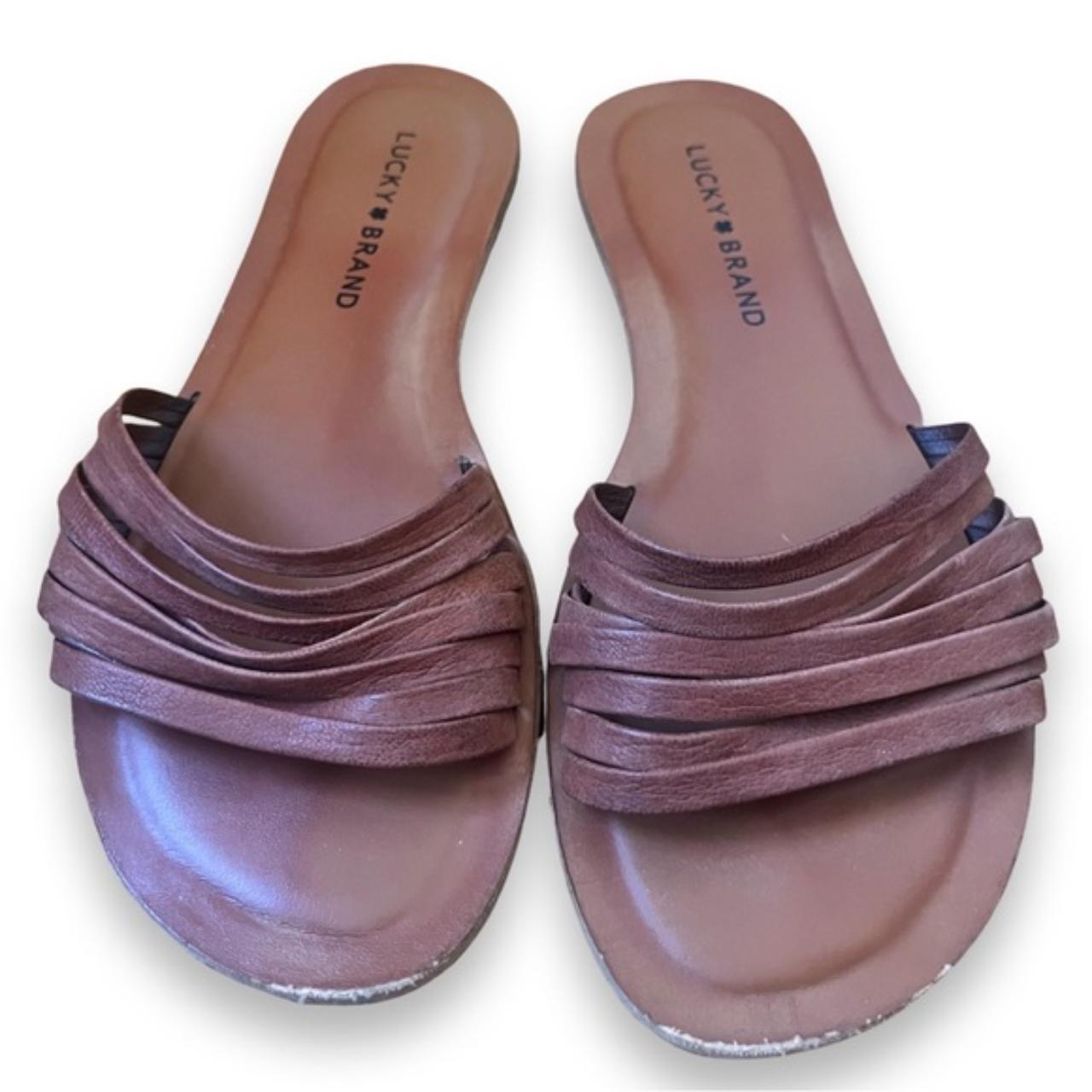 Lucky Brand LALICO Brown Slide Sandal Size 7 Lucky Depop