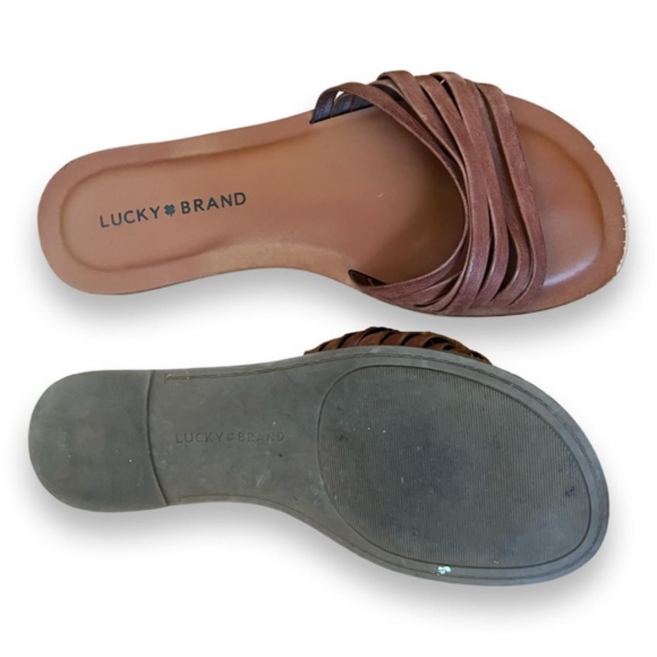 Lucky Brand LALICO Brown Slide Sandal Size 7 Lucky Depop