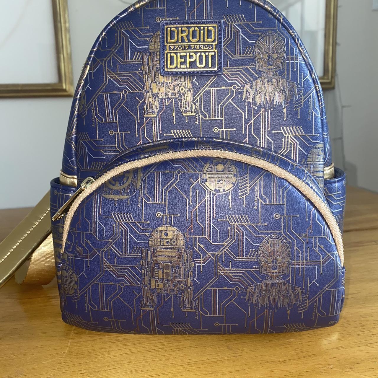 Loungefly Women's Blue and Gold Bag | Depop