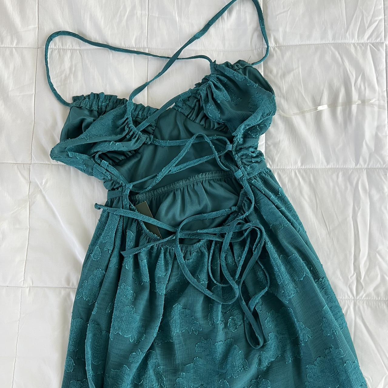 Target Women's Green and Blue Dress Depop