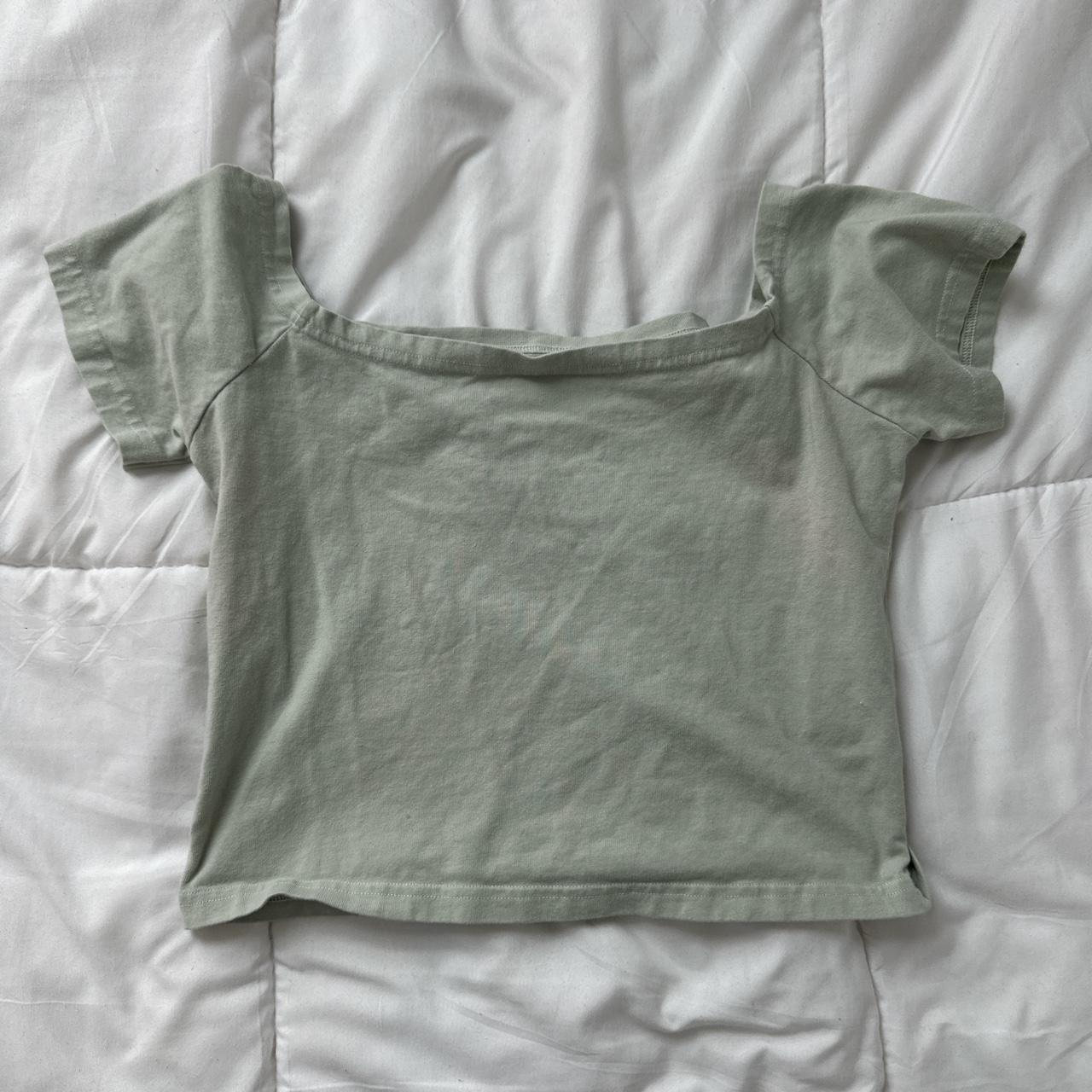 brandy sage green charlene off the shoulder top!... Depop