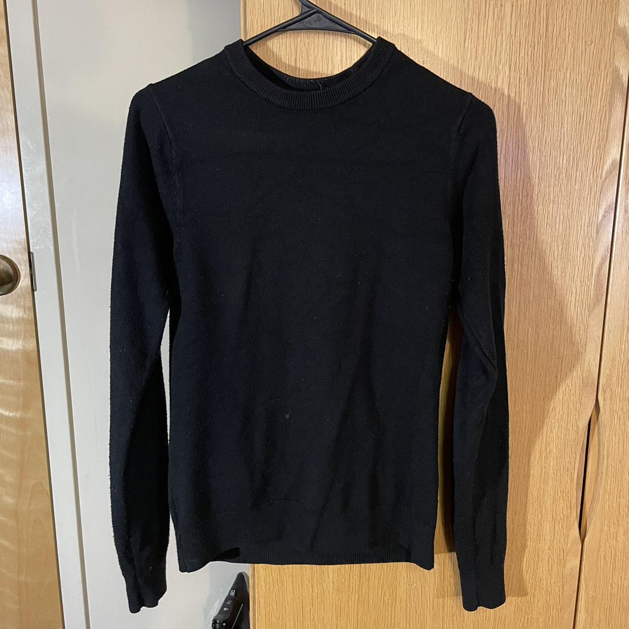 Men’s blank black crew neck sweater. No flaws just... - Depop