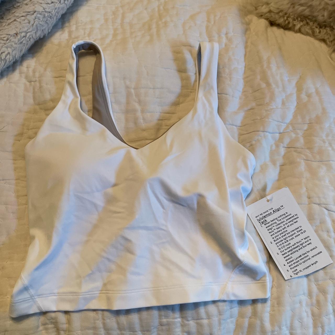 Lululemon Women's White Crop-top | Depop