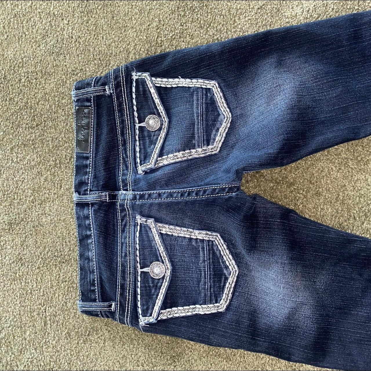 True Religion Women's Blue and Silver Jeans