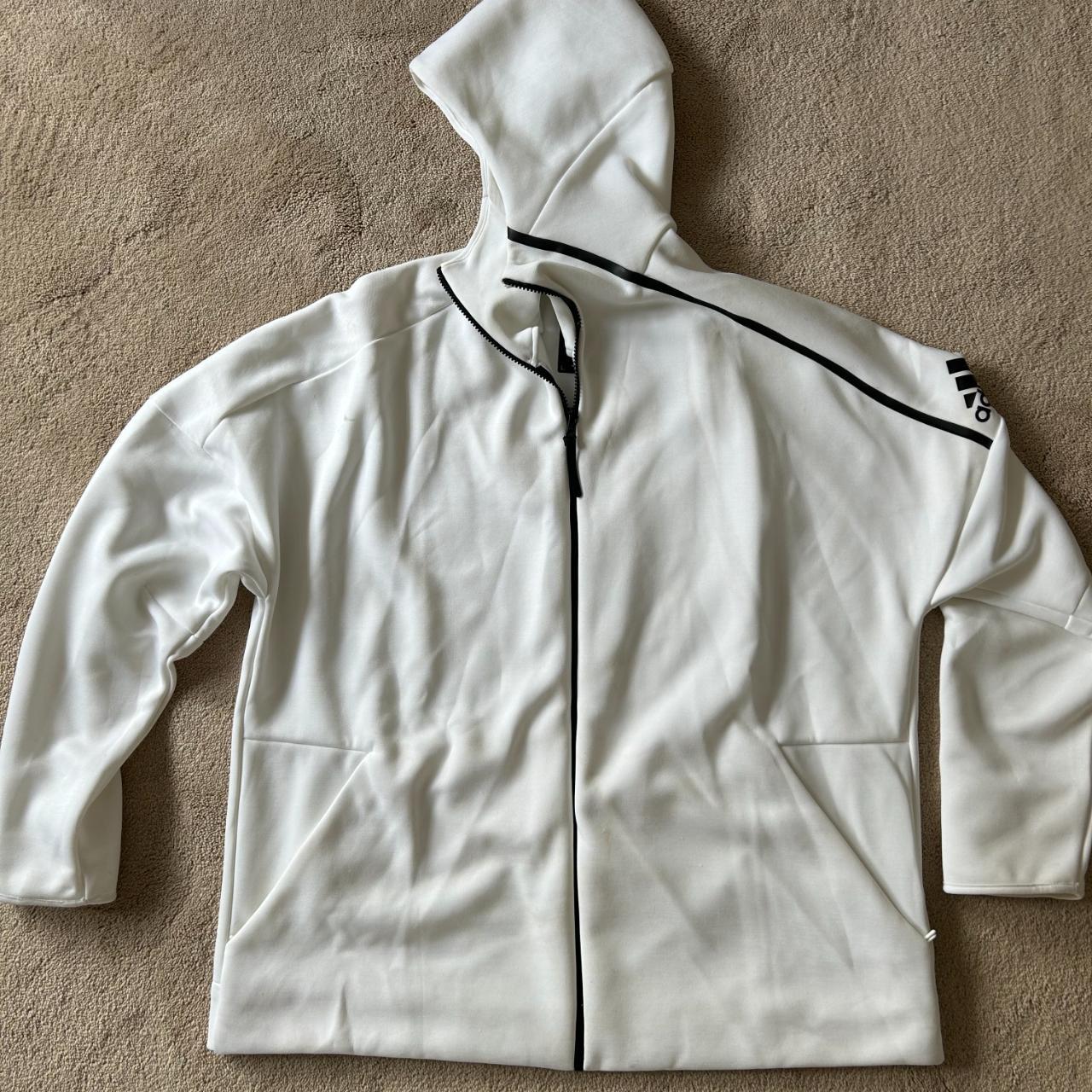 White Adidas Full Zip Hoodie A couple of Depop