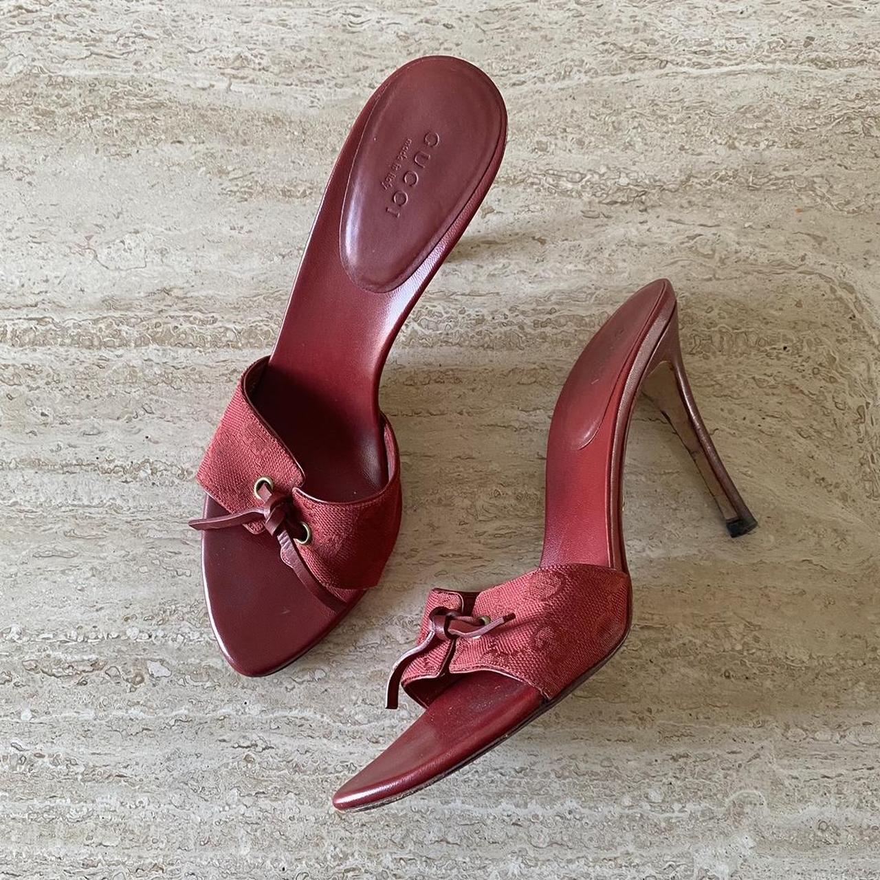 Red gucci mules Depop