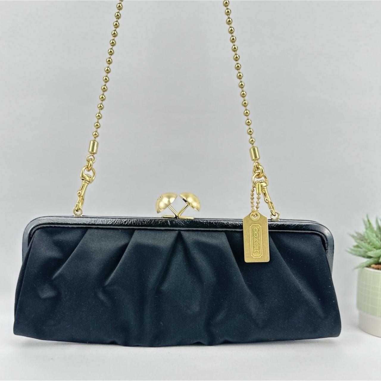 Mavin | COACH Black Patent Leather Shoulder Bag Purse Tote Boho Kiss Lock  H1276 F19215