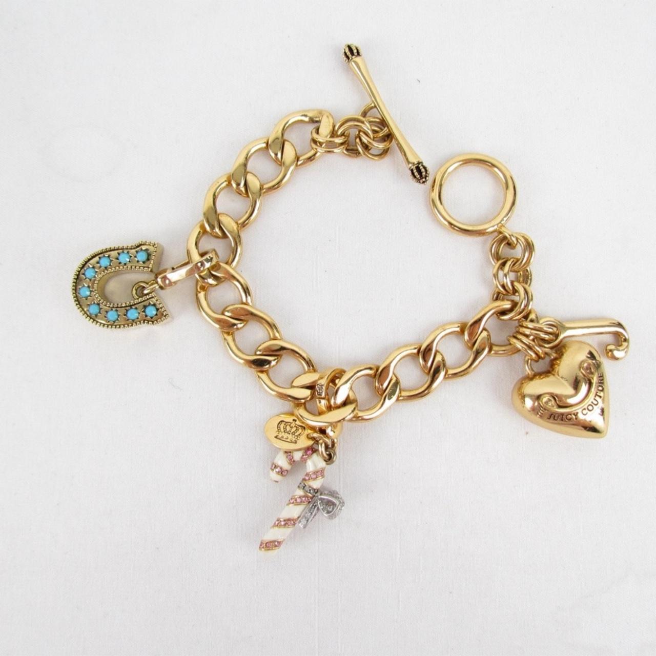 Juicy Couture Gold Charm bracelet Great condition - Depop
