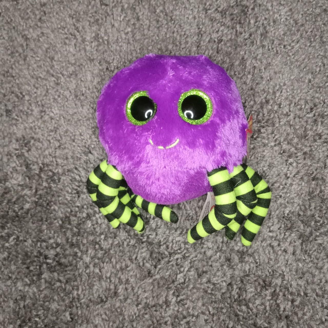 Ty Beanie Boos TySilk Purple Green Crawly The... - Depop