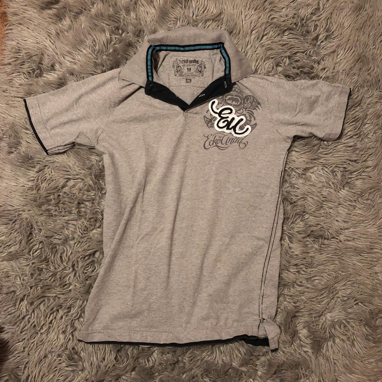 ecko polo rare embroidered logo on front size medium - Depop